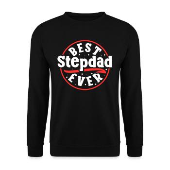 Bester Stiefvater Aller Zeiten Stiefpapa Stepdad - Unisex Pullover - Schwarz - Vorne - Alina (178cm) & Michal (187cm)