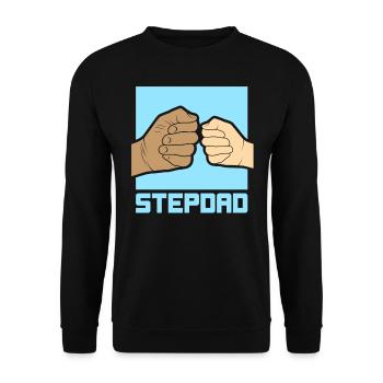 Stiefvater Stepdad Stiefpapa Vatertag - Unisex Pullover - Schwarz - Vorne - Alina (178cm) & Michal (187cm)