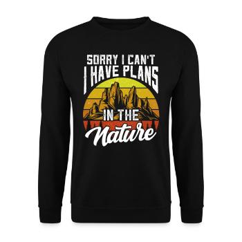 Je ne peux pas avoir des plans dans la nature désolé - Sweat-shirt Unisexe - noir - Devant - Alina (178cm) & Michal (187cm)