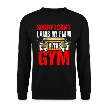 Je ne peux pas avoir de plans dans la salle de gym désolé passe-temps - Sweat-shirt Unisexe - noir - Devant - Alina (178cm) & Michal (187cm)