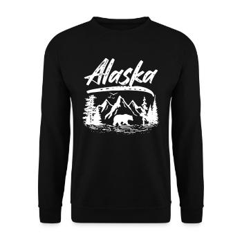 Alaska Wandern Wanderer Natur Wanderung - Unisex Pullover - Schwarz - Vorne - Alina (178cm) & Michal (187cm)