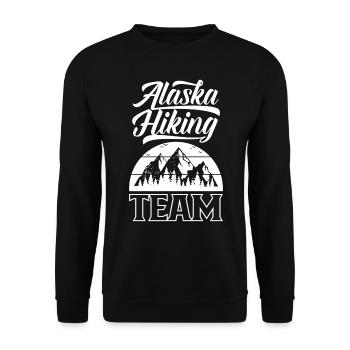 Alaska Hiking Team Hikers Hiking Hike - Unisex Sweatshirt - black - Front - Alina (178cm) & Michal (187cm)