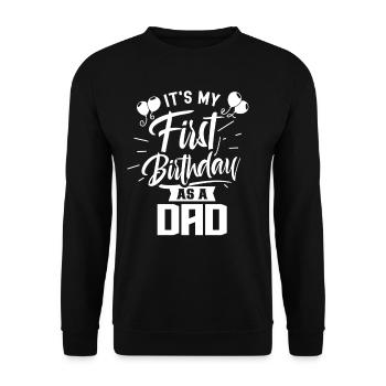 Es Ist Mein Erster Geburtstag Als Vater Papa Papi - Unisex Pullover - Schwarz - Vorne - Alina (178cm) & Michal (187cm)