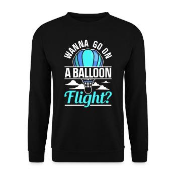 Voulez-vous faire un tour en montgolfière? Aérostier - Sweat-shirt Unisexe - noir - Devant - Alina (178cm) & Michal (187cm)