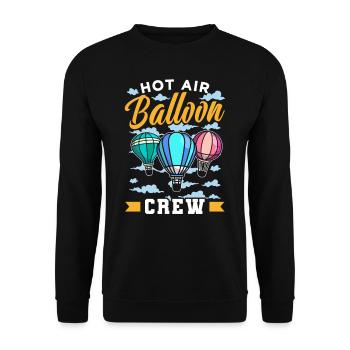 Heißluftballon Besatzung Ballonfahrer Ballonflug - Unisex Pullover - Schwarz - Vorne - Alina (178cm) & Michal (187cm)