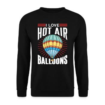 I love hot air balloons hot air balloon flight - Unisex Sweatshirt - black - Front - Alina (178cm) & Michal (187cm)