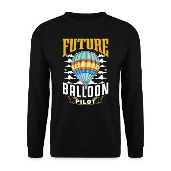 Future Balloon Pilot Balloon Flight Hot Air Balloon - Unisex Sweatshirt - black - Front - Alina (178cm) & Michal (187cm)