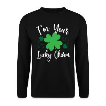 I am your lucky charm Irish Ireland - Unisex Sweatshirt - black - Front - Alina (178cm) & Michal (187cm)