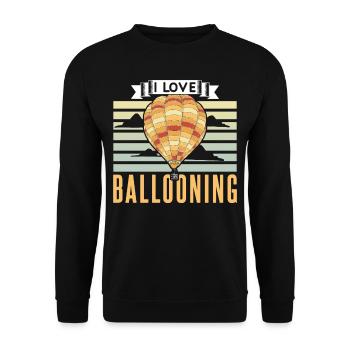 J’adore le vol en montgolfière - Sweat-shirt Unisexe - noir - Devant - Alina (178cm) & Michal (187cm)