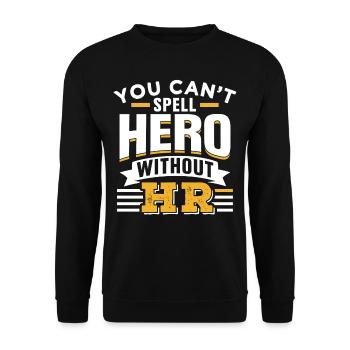Held Kann Man Nicht Ohne Hr Buchstabieren Personal - Unisex Pullover - Schwarz - Vorne - Alina (178cm) & Michal (187cm)