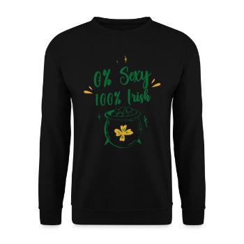 0 Prozent Sexy 100 Prozent Irisch Irland Ire - Unisex Pullover - Schwarz - Vorne - Alina (178cm) & Michal (187cm)