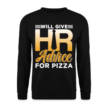 Personalwesen Pizza Human Resources Personaler HR - Unisex Pullover - Schwarz - Vorne - Alina (178cm) & Michal (187cm)