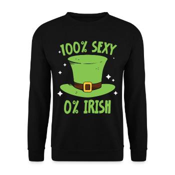 100 Prozent Sexy 0 Prozent Irisch Irland Ire - Unisex Pullover - Schwarz - Vorne - Alina (178cm) & Michal (187cm)