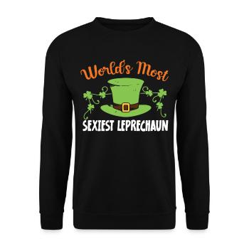 The Sexiest Leprechaun in the World Irish Ireland - Unisex Sweatshirt - black - Front - Alina (178cm) & Michal (187cm)