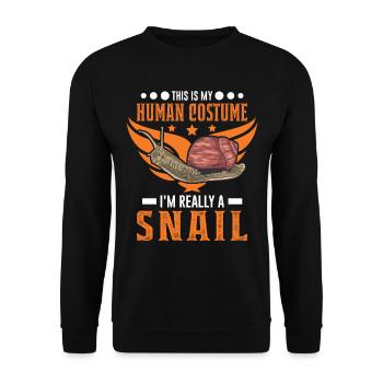 Schnecke Costume Humain Escargot Halloween - Sweat-shirt Unisexe - noir - Devant - Alina (178cm) & Michal (187cm)