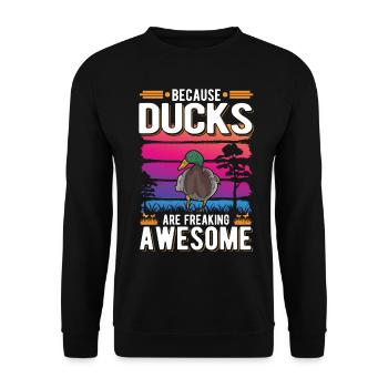 Canard Cadeau Éleveur de Canard - Sweat-shirt Unisexe - noir - Devant - Alina (178cm) & Michal (187cm)
