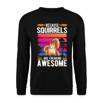 Cadeau Écureuil Écureuil Gris Écureuil - Sweat-shirt Unisexe - noir - Devant - Alina (178cm) & Michal (187cm)