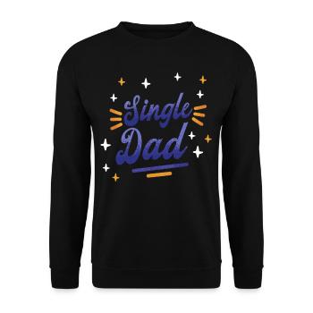 Père célibataire Papa Monoparental Papa - Sweat-shirt Unisexe - noir - Devant - Alina (178cm) & Michal (187cm)