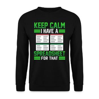 J’ai une feuille de calcul pour comptable de table - Sweat-shirt Unisexe - noir - Devant - Alina (178cm) & Michal (187cm)