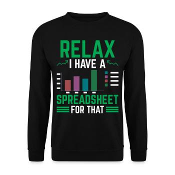 J’ai une feuille de calcul pour le tableau comptable - Sweat-shirt Unisexe - noir - Devant - Alina (178cm) & Michal (187cm)