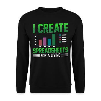 I Create Professional Spreadsheets Spreadsheets - Unisex Sweatshirt - black - Front - Alina (178cm) & Michal (187cm)