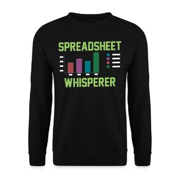 Spreadsheet Whisperer Work Table Accountant - Unisex Sweatshirt - black - Front - Alina (178cm) & Michal (187cm)