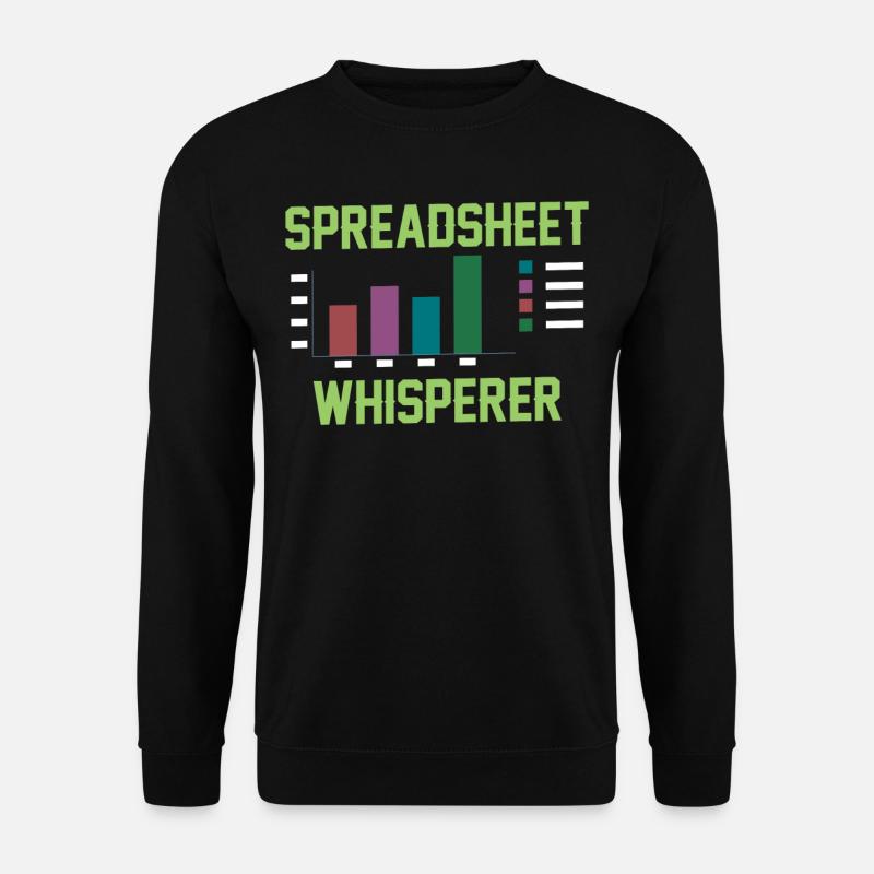 Spreadsheet Flüsterer Arbeit Tabelle Buchhalter - Unisex Pullover - Schwarz