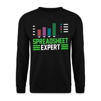 Spreadsheet Expert Table Work Accountant - Unisex Sweatshirt - black - Front - Alina (178cm) & Michal (187cm)