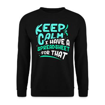 I have a spreadsheet for table accountant - Unisex Sweatshirt - black - Front - Alina (178cm) & Michal (187cm)