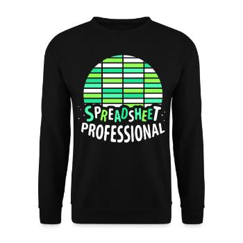 Table de calcul Comptable professionnel Travail de table - Sweat-shirt Unisexe - noir - Devant - Alina (178cm) & Michal (187cm)