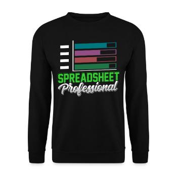 Table de calcul Comptable professionnel Travail de table - Sweat-shirt Unisexe - noir - Devant - Alina (178cm) & Michal (187cm)
