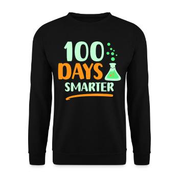 100 Tage Schlauer Sprüche Team Süß Lustig - Unisex Pullover - Schwarz - Vorne - Alina (178cm) & Michal (187cm)