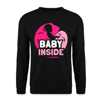 Baby Im Inneren Schwanger Ankündigung Baby Inside - Unisex Pullover - Schwarz - Vorne - Alina (178cm) & Michal (187cm)