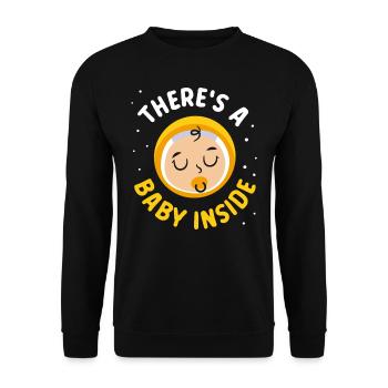 Da Ist Ein Baby Drin Schwanger Süß Baby Inside - Unisex Pullover - Schwarz - Vorne - Alina (178cm) & Michal (187cm)