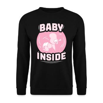 Baby Inside Baby Inside Announcement Pregnant - Unisex Sweatshirt - black - Front - Alina (178cm) & Michal (187cm)