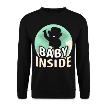 Baby Inside Pregnant Baby Inside Announcement - Unisex Sweatshirt - black - Front - Alina (178cm) & Michal (187cm)