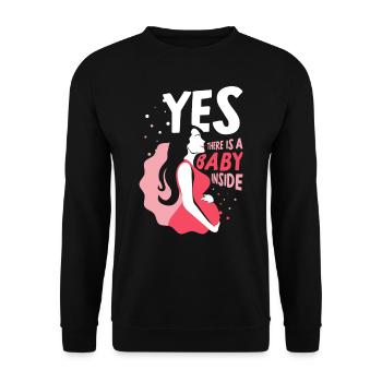 Ja Da Ist Ein Baby Drin Süß Baby Inside Schwanger - Unisex Pullover - Schwarz - Vorne - Alina (178cm) & Michal (187cm)