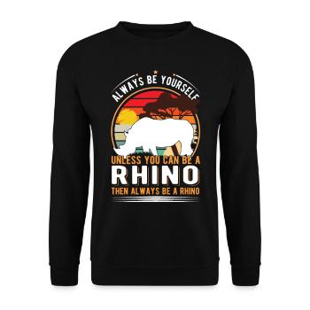Rhino Gift Rhino - Unisex Sweatshirt - black - Front - Alina (178cm) & Michal (187cm)