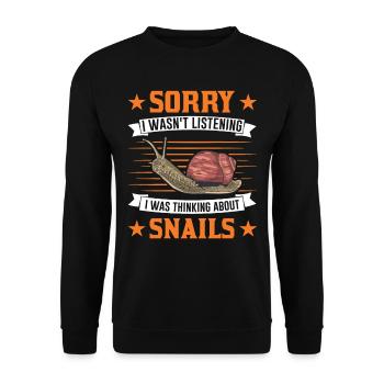 Snail Gift Vineyard Snail - Unisex Sweatshirt - black - Front - Alina (178cm) & Michal (187cm)