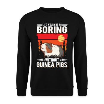 Cochon d’Inde Cadeau Cochon d’Inde - Sweat-shirt Unisexe - noir - Devant - Alina (178cm) & Michal (187cm)