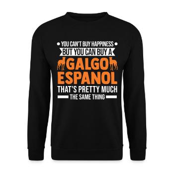 Galgo Espanol Happiness Spanish Greyhound - Unisex Sweatshirt - black - Front - Alina (178cm) & Michal (187cm)