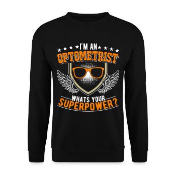 Optiker Superkraft Augenoptiker - Unisex Pullover - Schwarz - Vorne - Alina (178cm) & Michal (187cm)