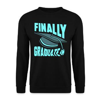 Finally Graduated Graduate Graduate - Unisex Sweatshirt - black - Front - Alina (178cm) & Michal (187cm)