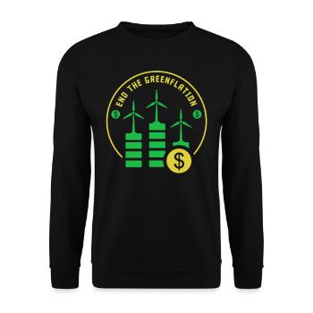 End Greenflation Green Inflation Energy - Unisex Sweatshirt - black - Front - Alina (178cm) & Michal (187cm)