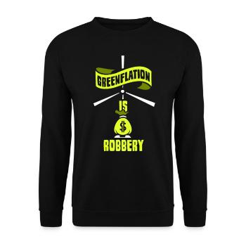 Greenflation Ist Raub Grün Inflation Energie - Unisex Pullover - Schwarz - Vorne - Alina (178cm) & Michal (187cm)