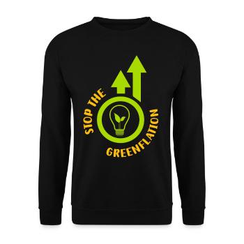 Stop Greenflation Energy Green Inflation - Unisex Sweatshirt - black - Front - Alina (178cm) & Michal (187cm)