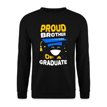 Proud brother of a graduate graduate - Unisex Sweatshirt - black - Front - Alina (178cm) & Michal (187cm)