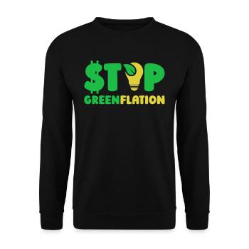 Greenflation Stop Inflation Énergie verte - Sweat-shirt Unisexe - noir - Devant - Alina (178cm) & Michal (187cm)