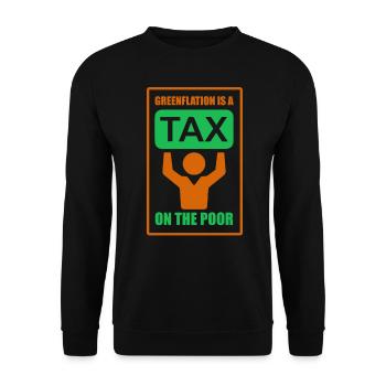 La Greenflation est une taxe sur les pauvres verts - Sweat-shirt Unisexe - noir - Devant - Alina (178cm) & Michal (187cm)