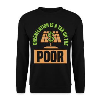 La Greenflation est une taxe sur les pauvres verts - Sweat-shirt Unisexe - noir - Devant - Alina (178cm) & Michal (187cm)